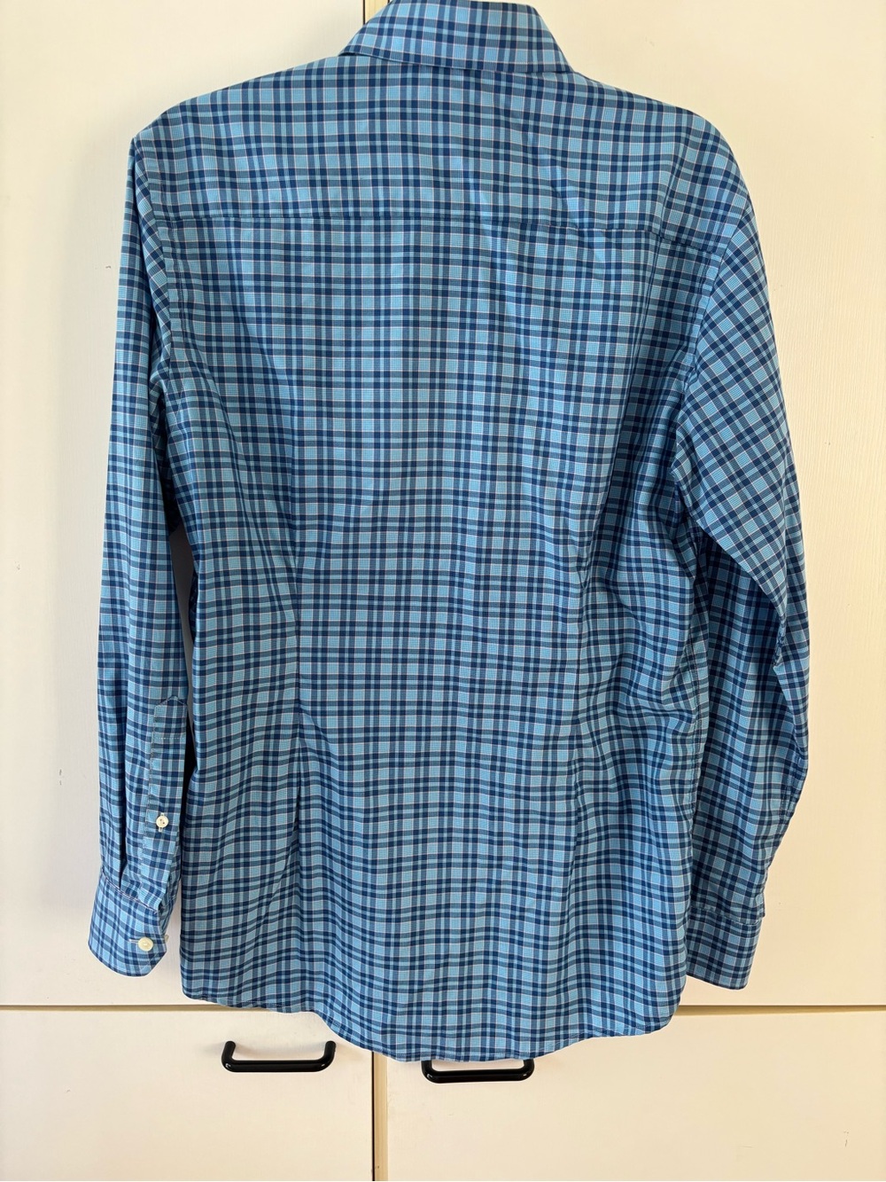 Eton Contemporary Blue Plaid 100% Cotton Dress Shirt 15 / 38 Corporate Luxury - Picture 6 of 11